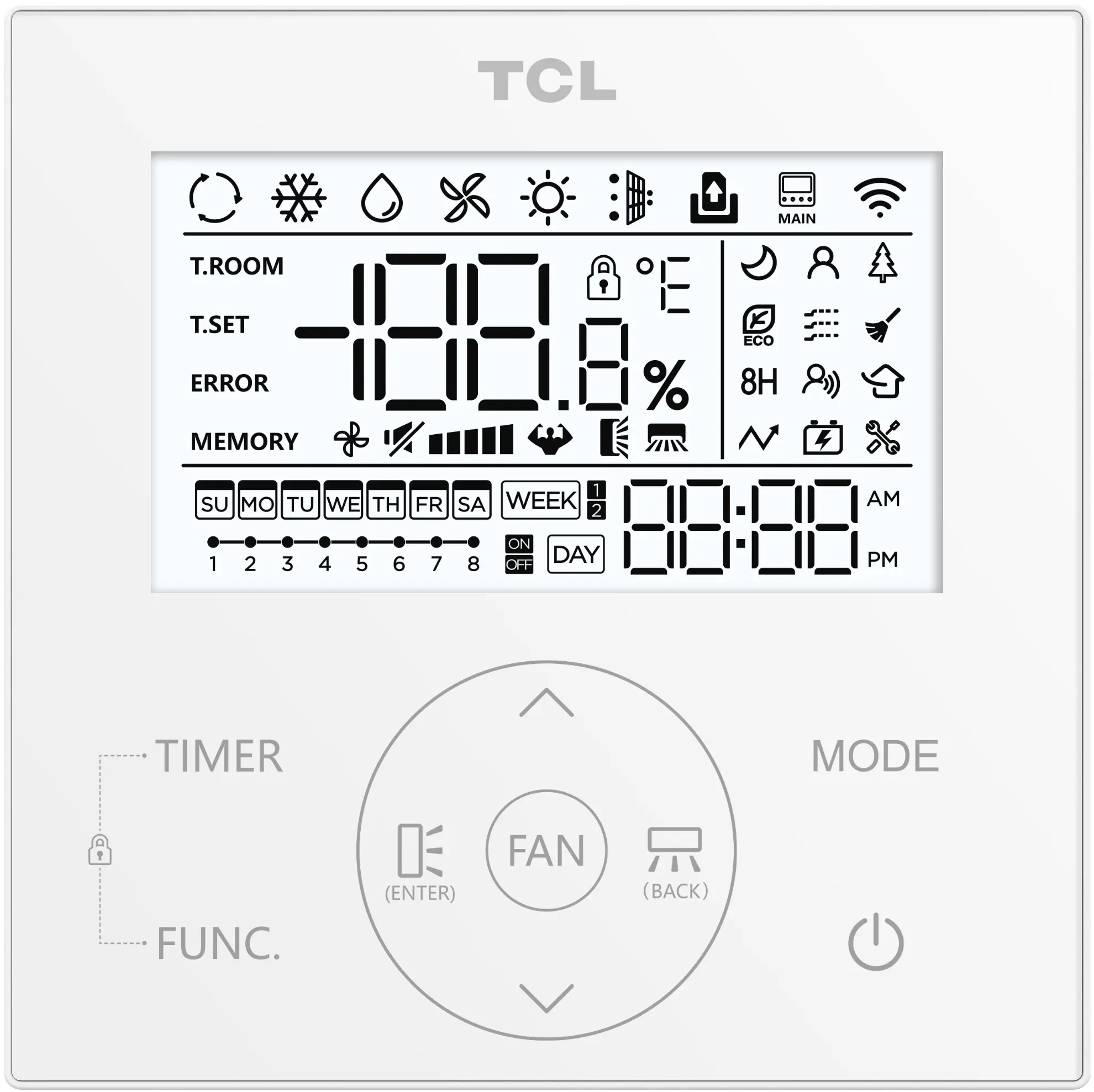 TCL U-MATCH KW-86J1 vezetékes távirányító